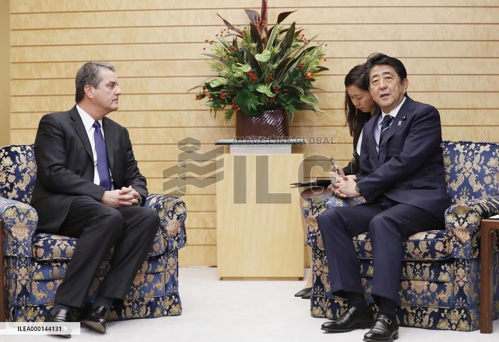 Japan PM Abe, WTO chief Azevedo