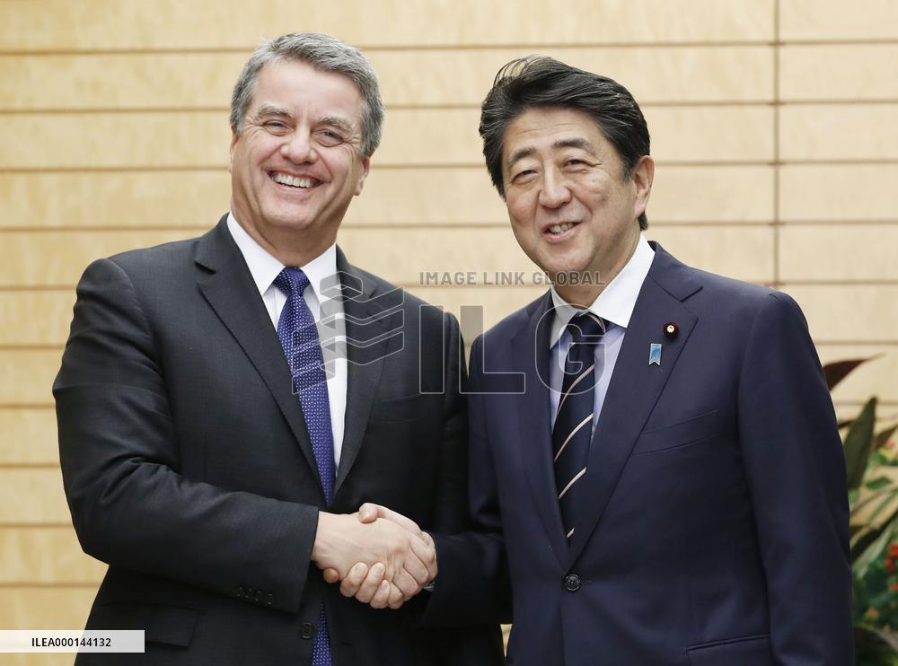 Japan PM Abe, WTO chief Azevedo