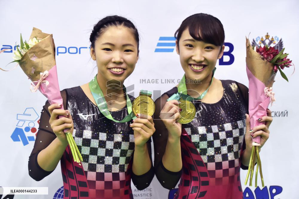 Trampoline: Japanese duo win women's synchro at world championships