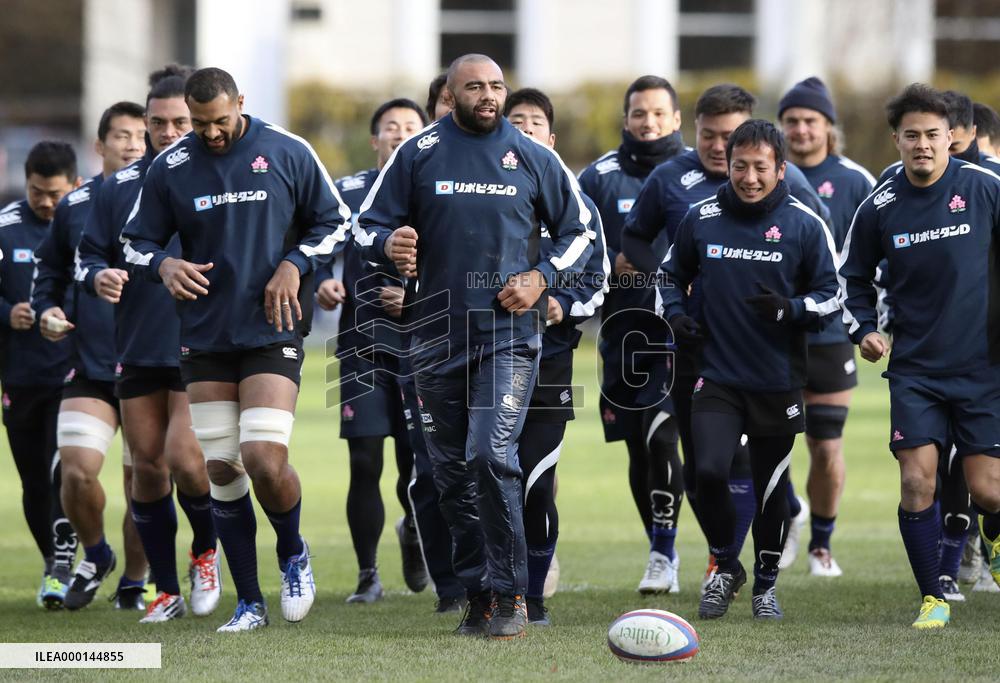 Rugby: Japan training for Russia test