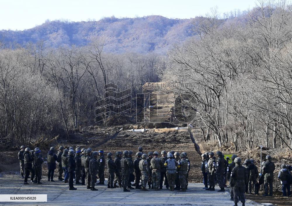 Road connecting two Koreas at DMZ