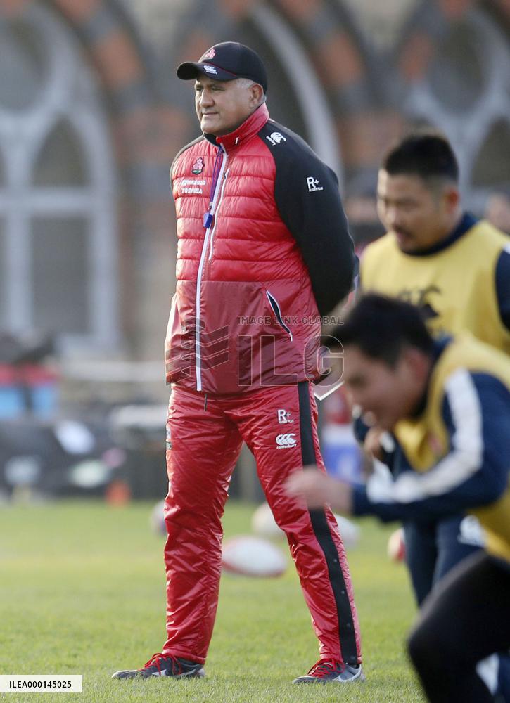 Rugby: Japan training for Russia test