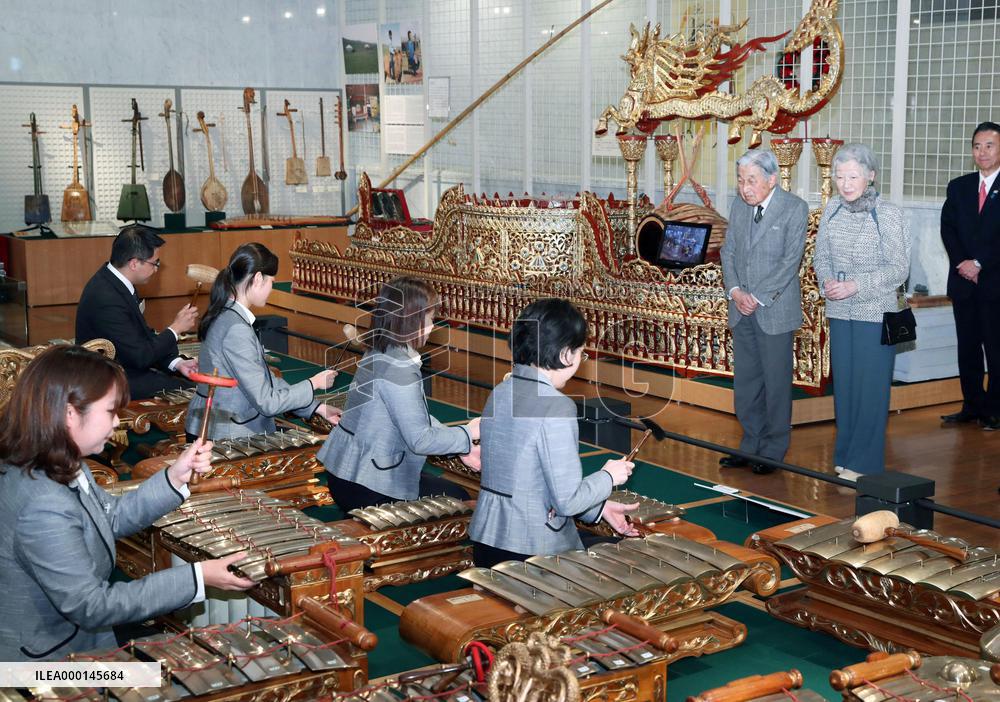 Emperor and empress at music event