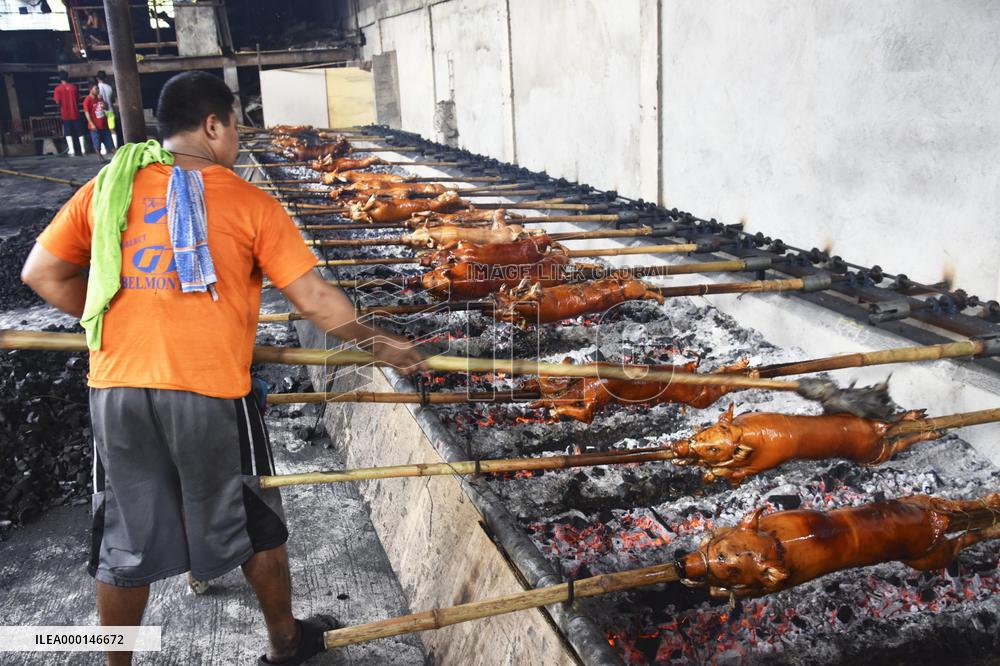 Lechon roast pig in Philippines