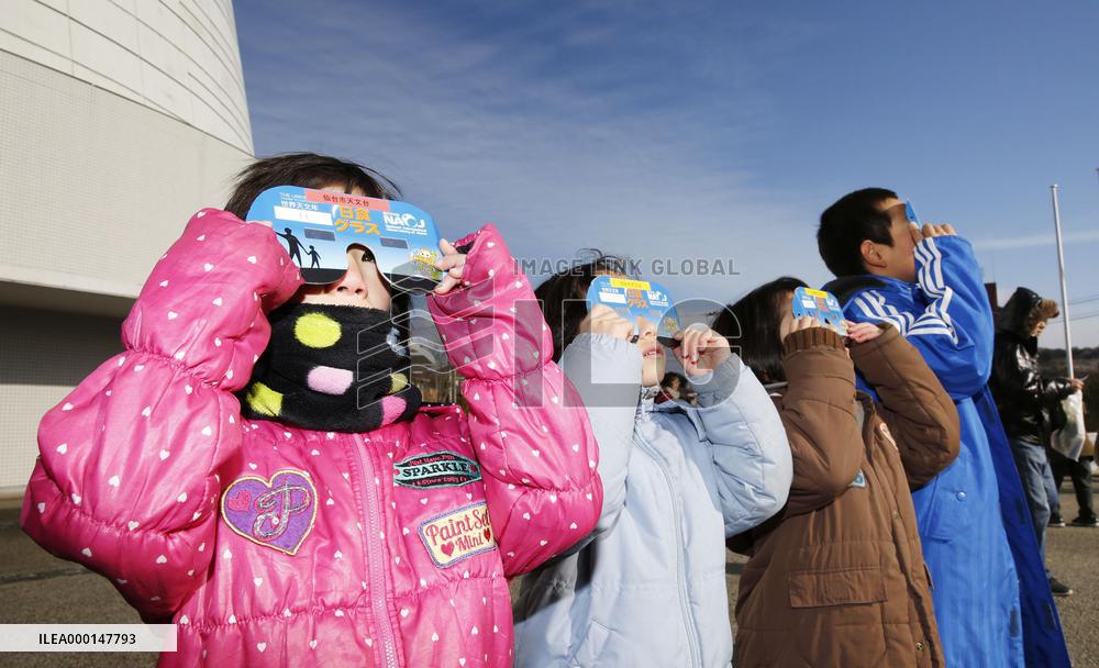 Partial solar eclipse observed in Japan