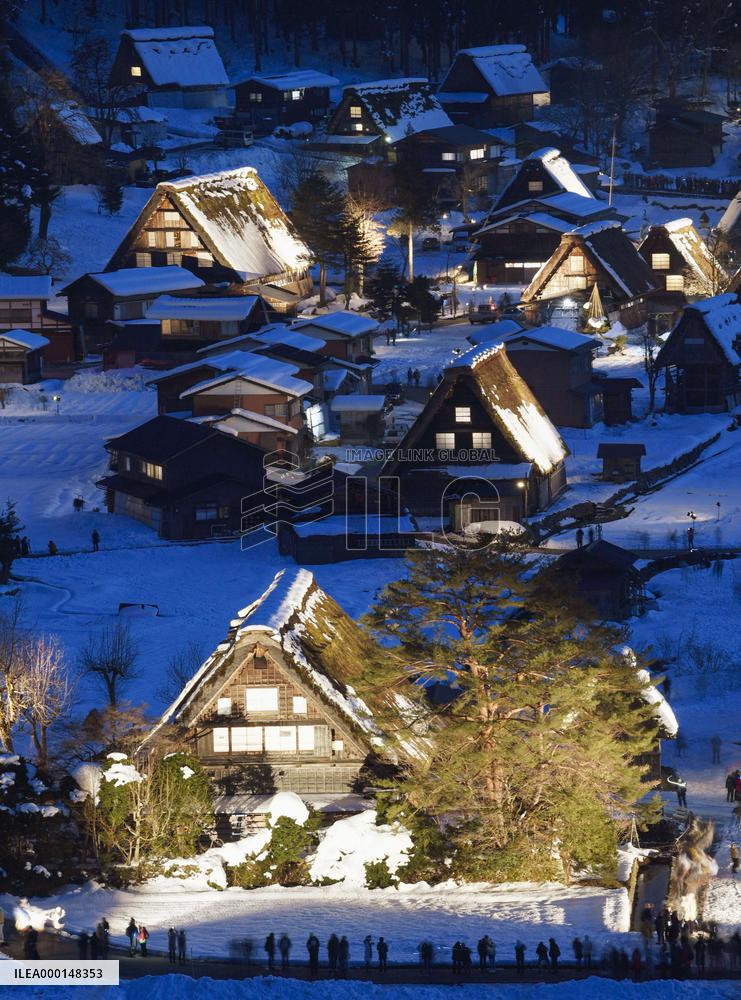 World Heritage farmhouses lit up