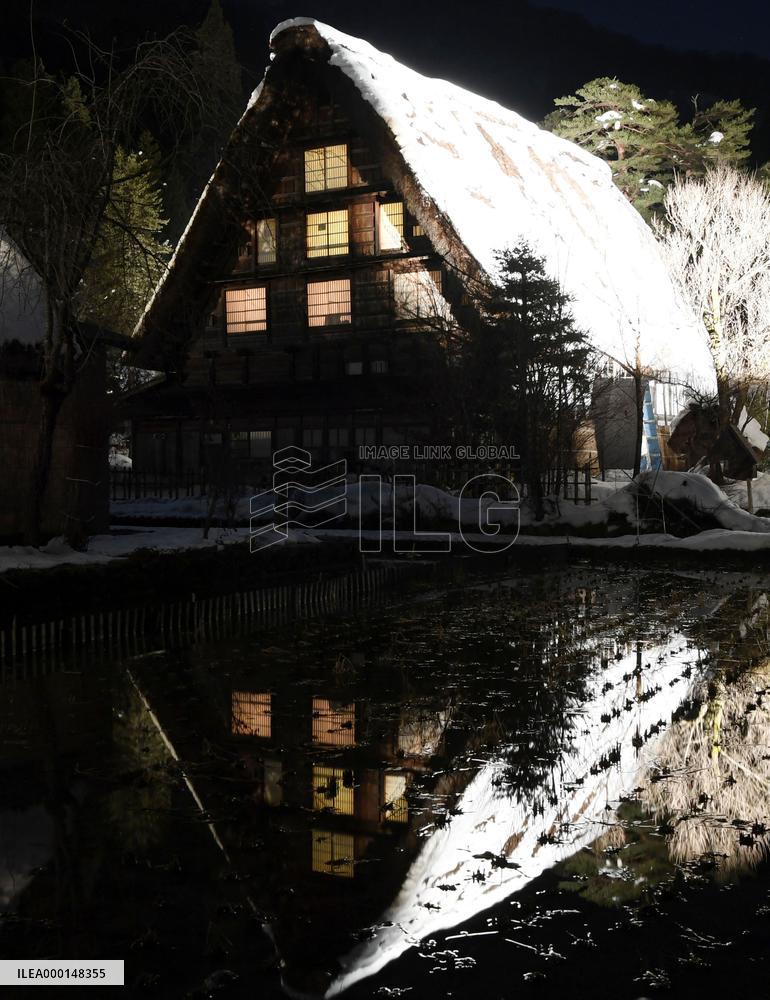 World Heritage farmhouse lit up