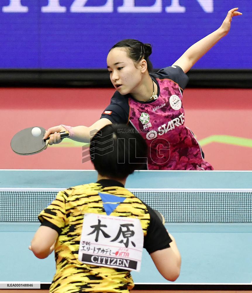 Table tennis: Women's singles final at Japanese c'ships