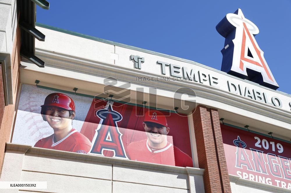 Baseball: Ohtani at Angeles spring training