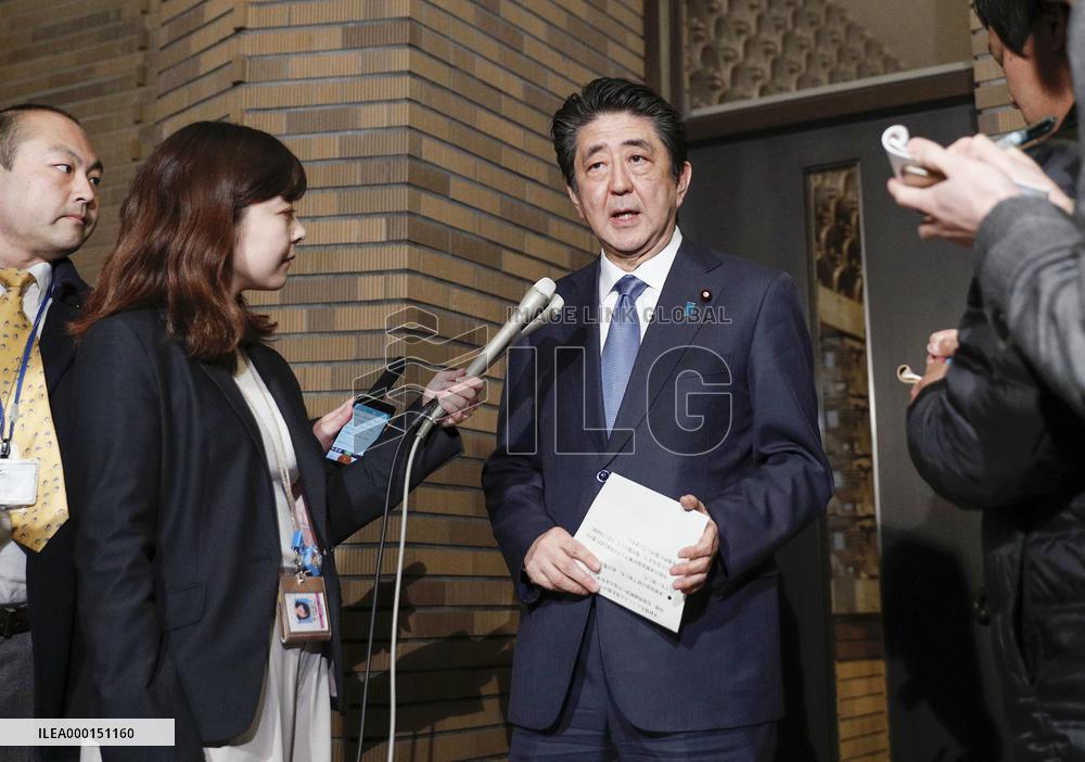 Japan PM Abe after phone call with Trump