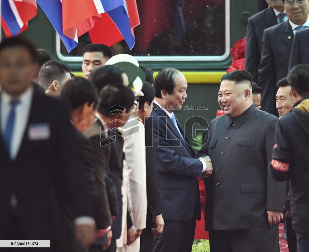 Kim Jong Un's arrival in Vietnam