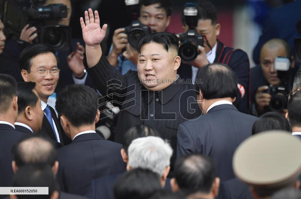 Kim Jong Un on way home