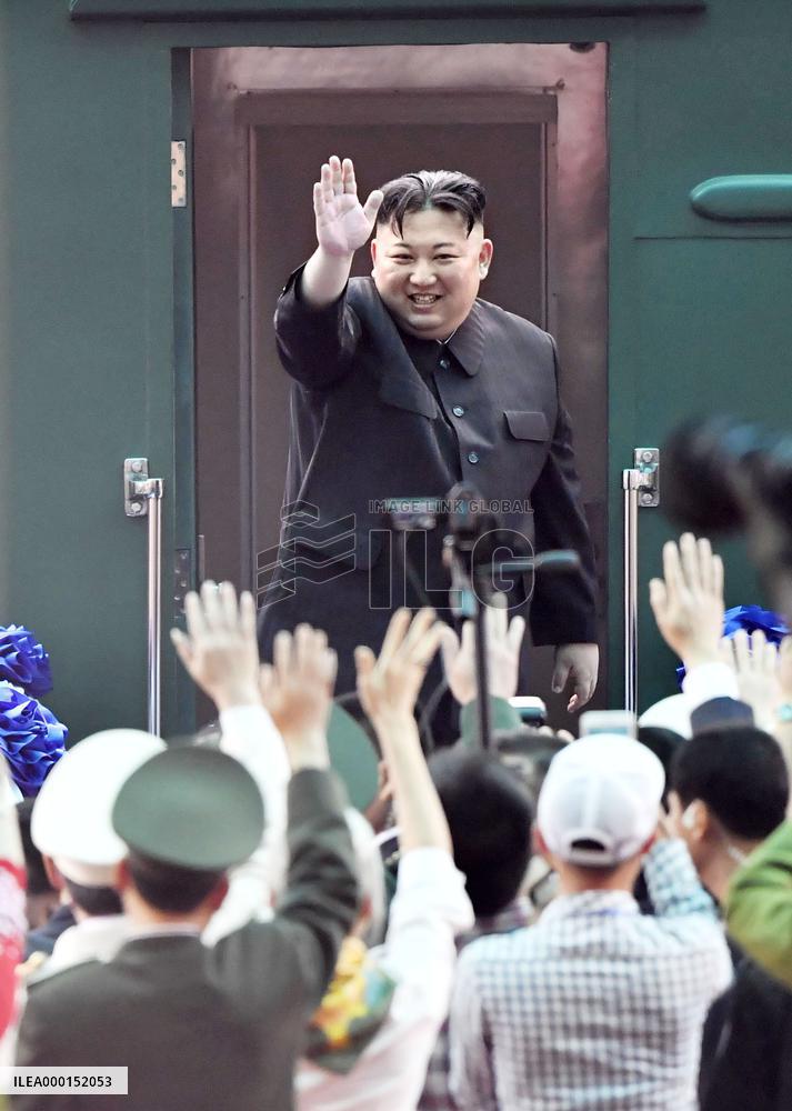 Kim Jong Un on way home