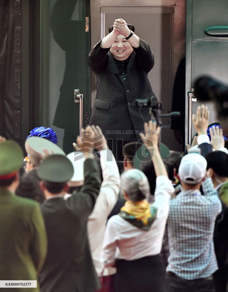 Kim Jong Un on way home