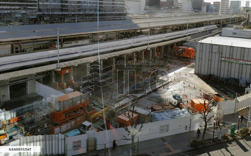 Nagoya station under construction for maglev train line