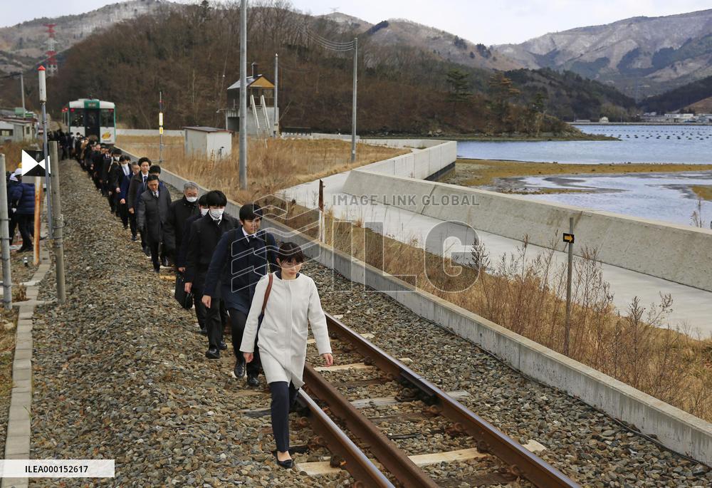Tsunami evacuation drill in Japan