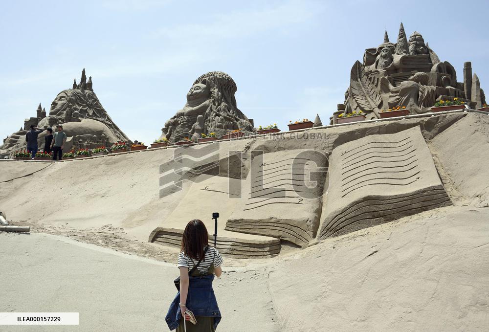 Sand festival in southwestern Japan