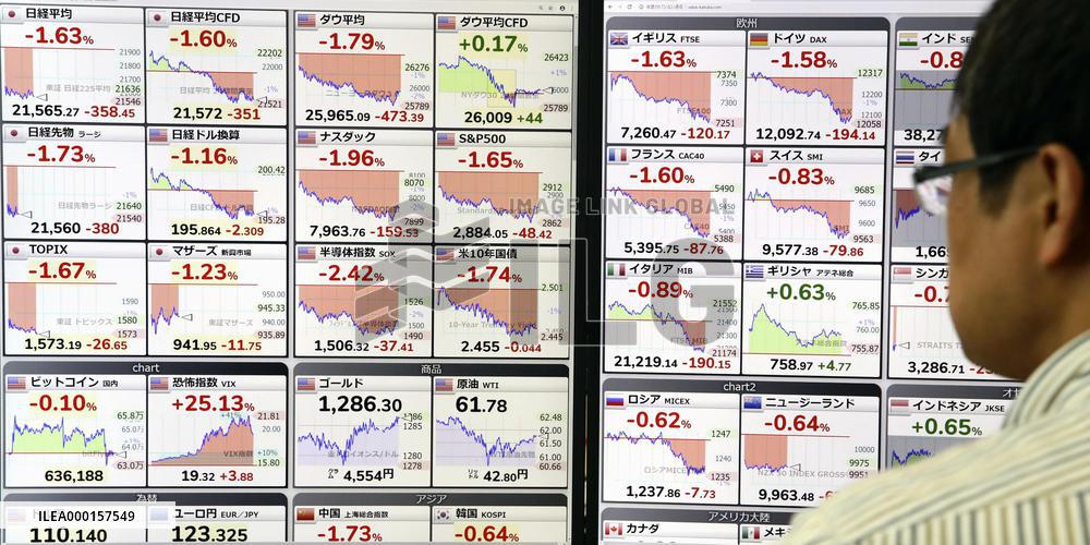 Worldwide stock falls