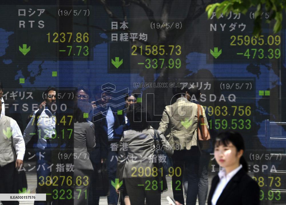 Worldwide stock falls