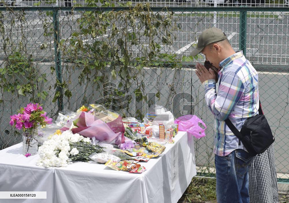 Site of car collision that left 2 children dead in Japan