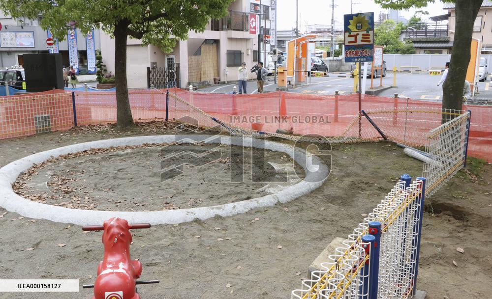 Car accident near children in Japan