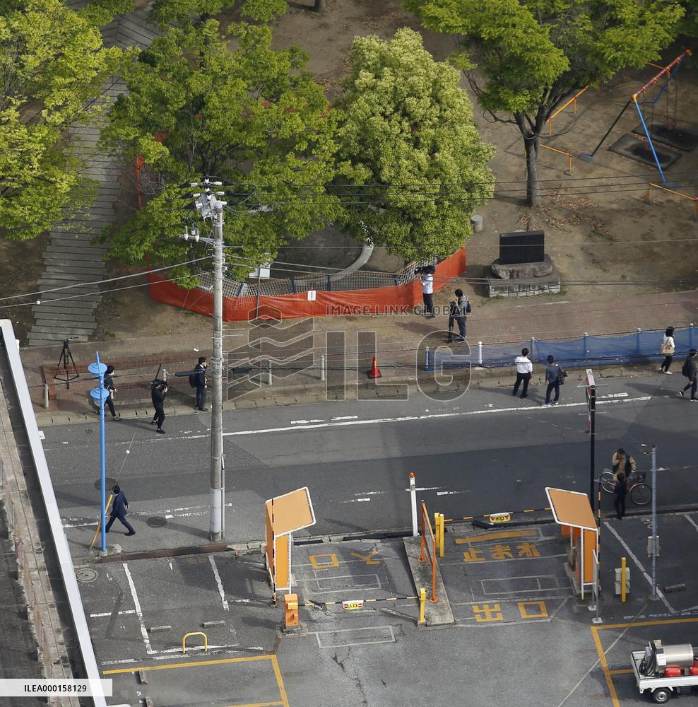 Car accident near children in Japan