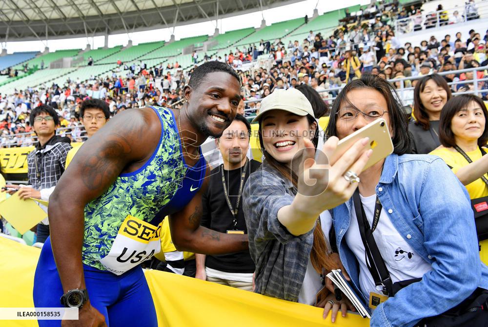 Athletics: Justin Gatlin at Seiko Golden Grand Prix
