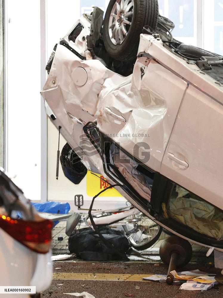 Multiple-car accident in Fukuoka