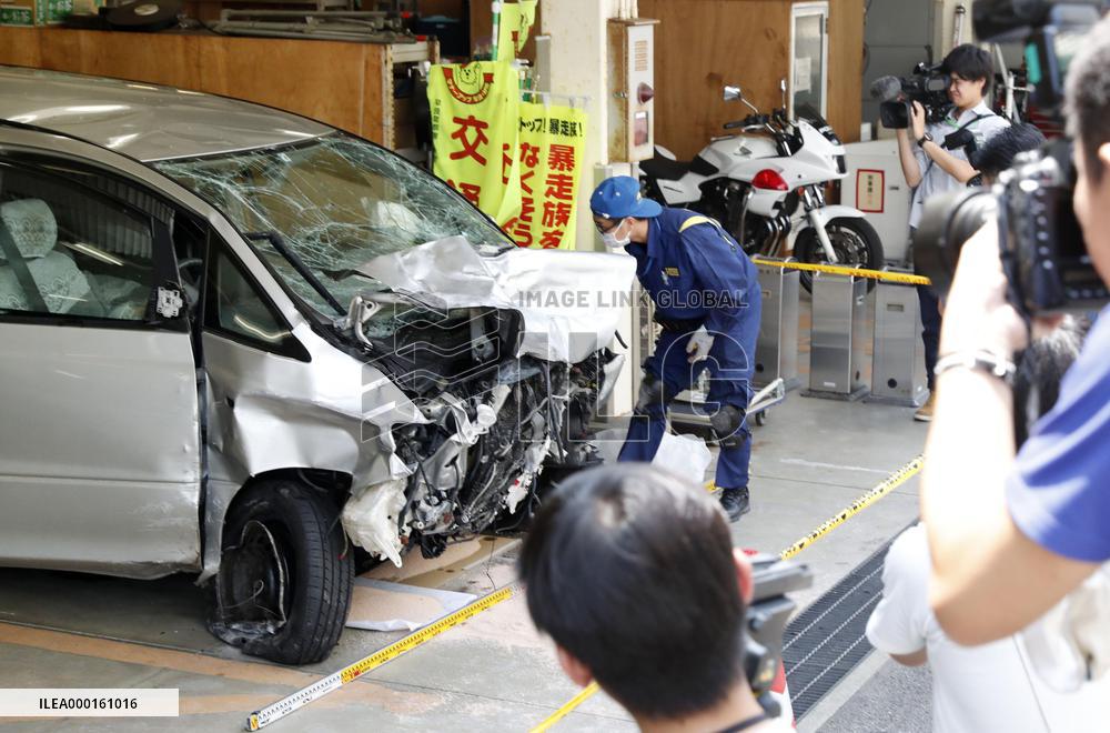 Multiple-car accident in Fukuoka