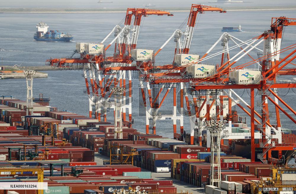 Cargo containers at Tokyo port