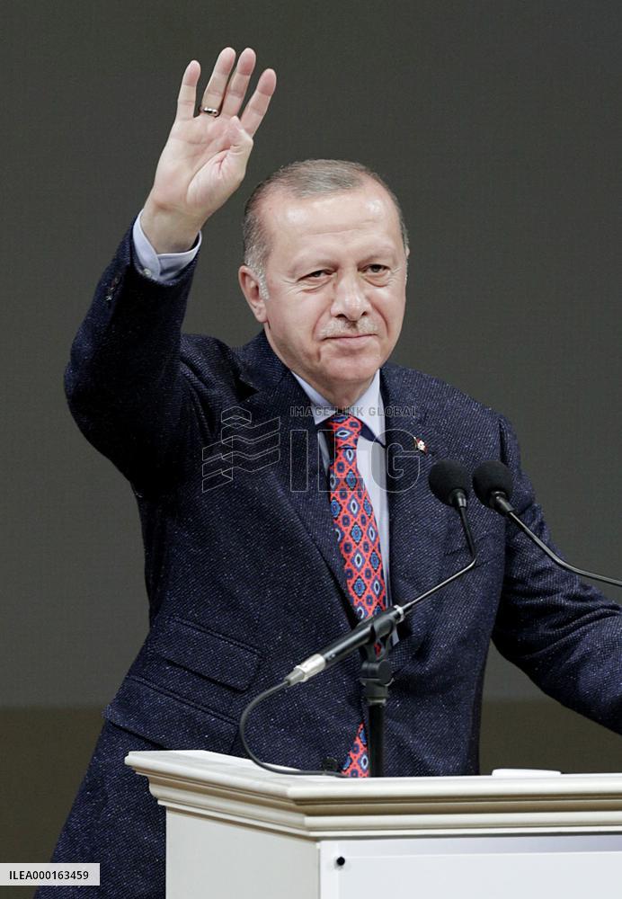 Turkish President Erdogan in central Japan