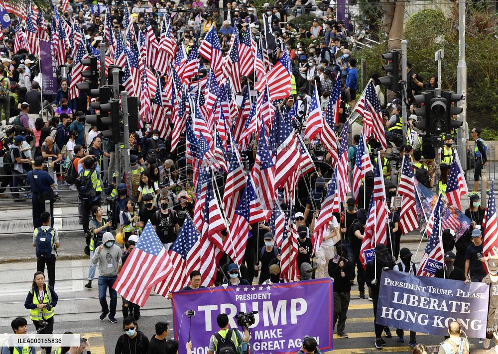 Rally after Trump signs Hong Kong rights act
