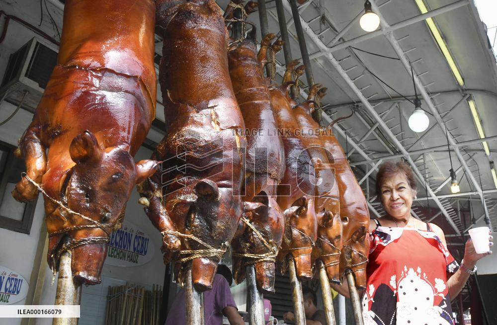 Roasted pigs in Philippines