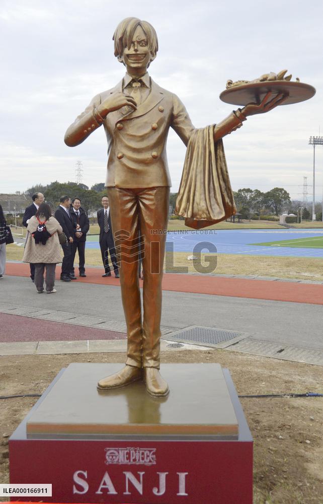 Statue of "One Piece" character in earthquake-hit Kumamoto town