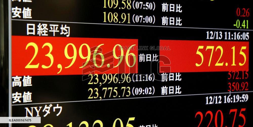 Surge in Tokyo stocks