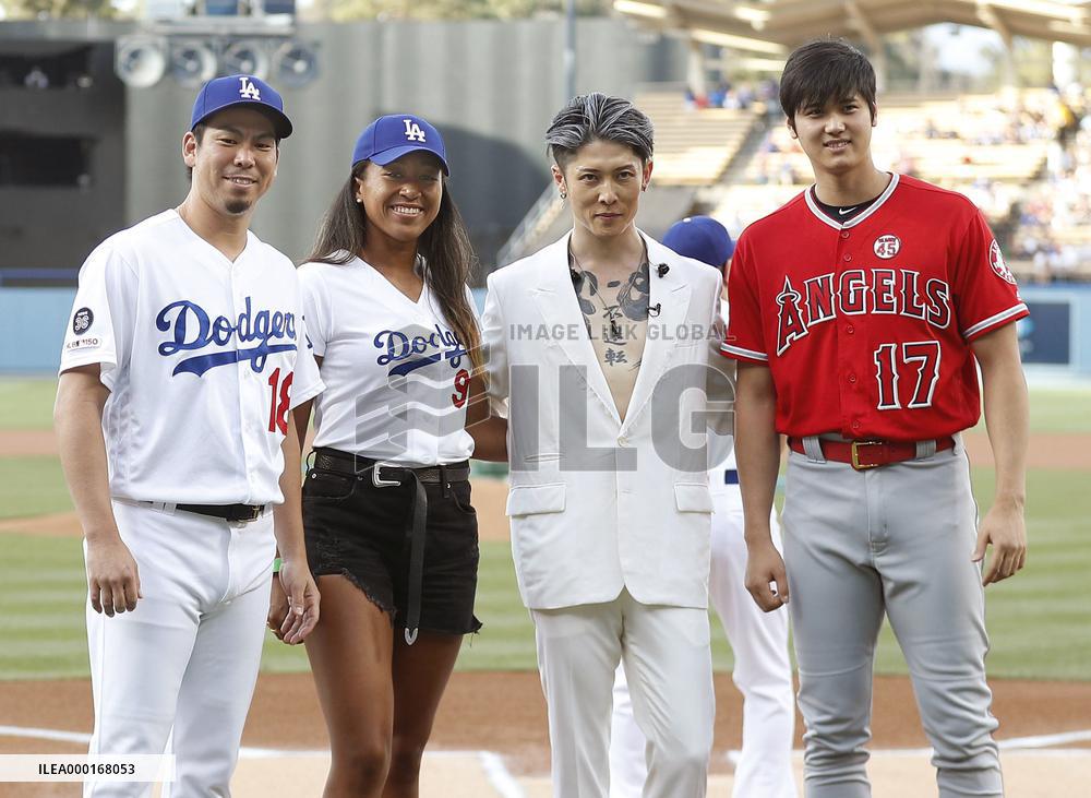 Naomi Osaka, Miyavi at Dodger Stadium