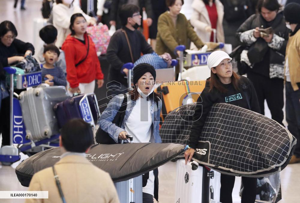 Return from New Year holidays in Japan