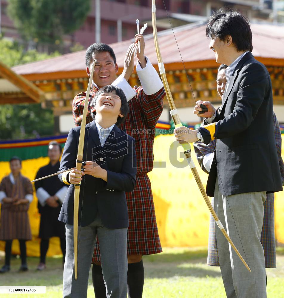 Japanese crown prince's family in Bhutan