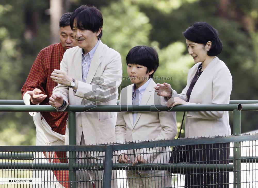 Japanese crown prince's family in Bhutan