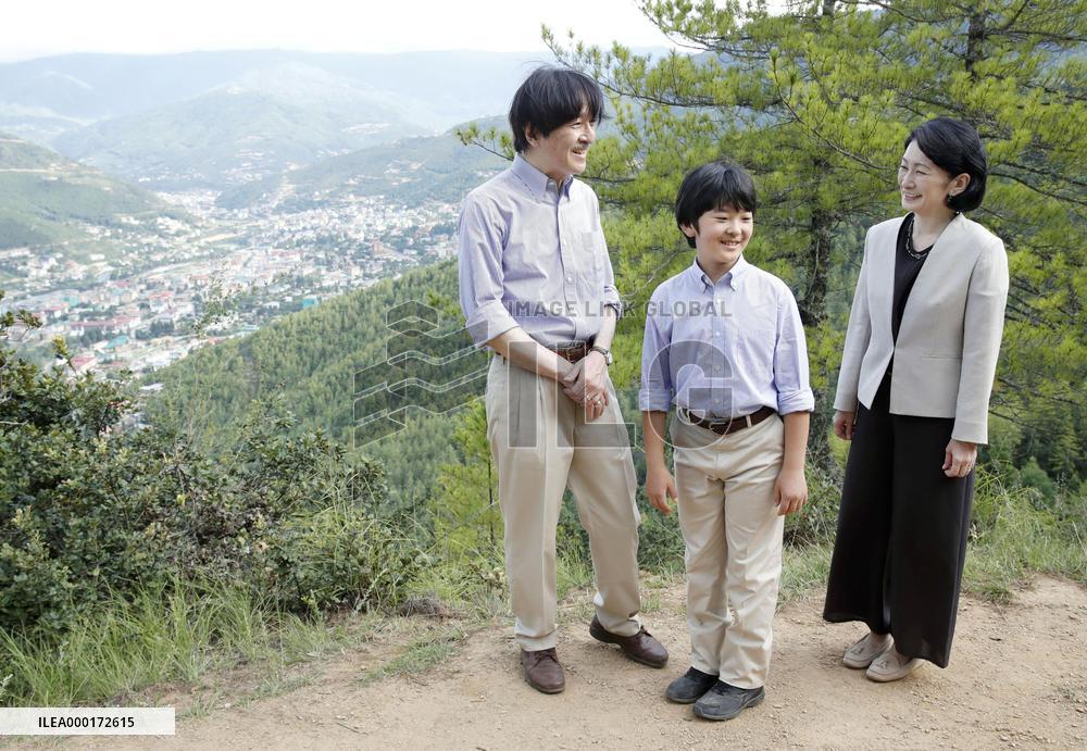 Japanese crown prince's family in Bhutan