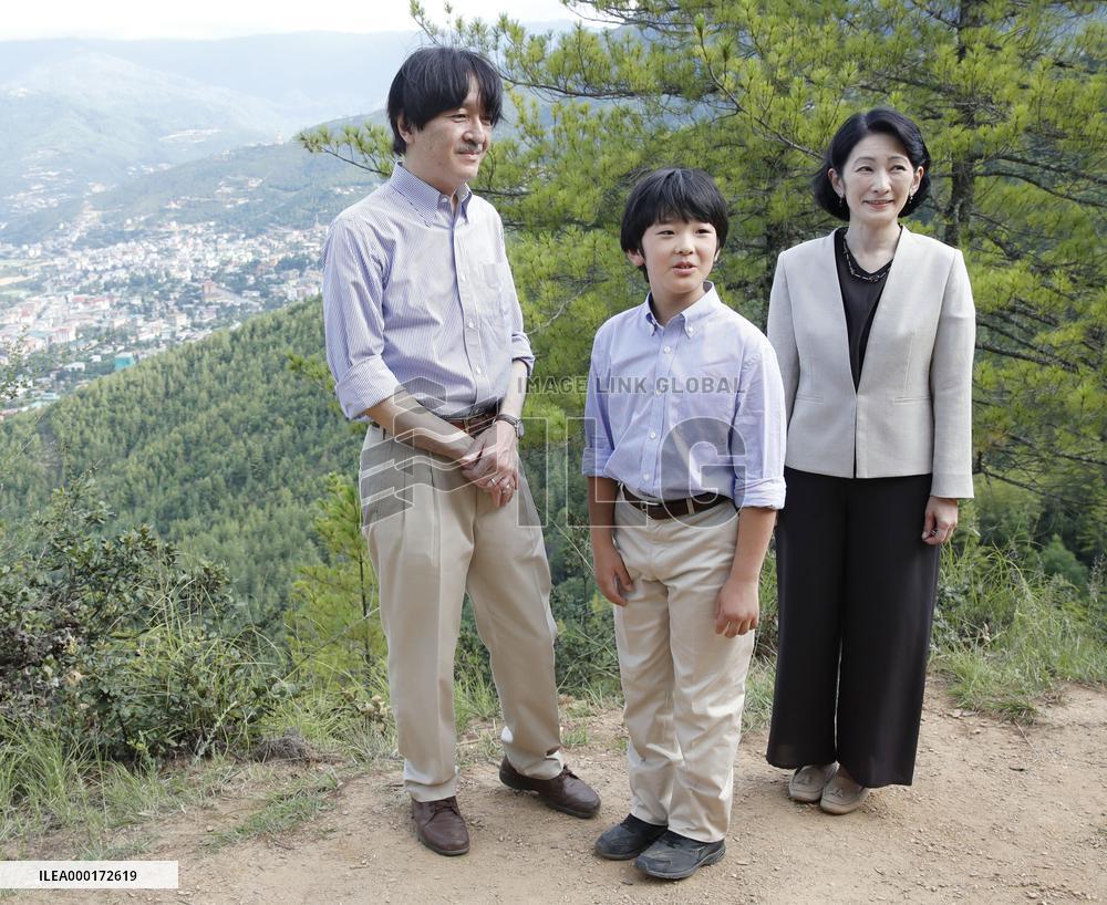 Japanese crown prince's family in Bhutan