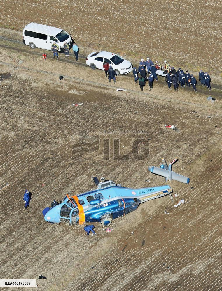 Police helicopter carrying heart crash-lands in northeastern Japan