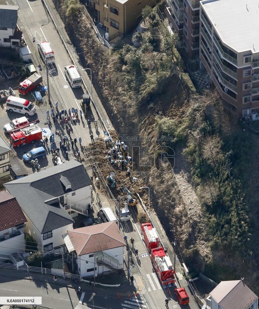 Deadly landslide on street near Tokyo