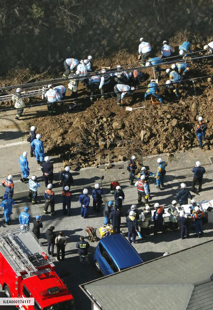 Deadly landslide on street near Tokyo