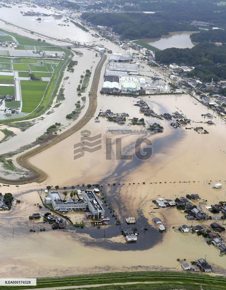Downpours in southwestern Japan