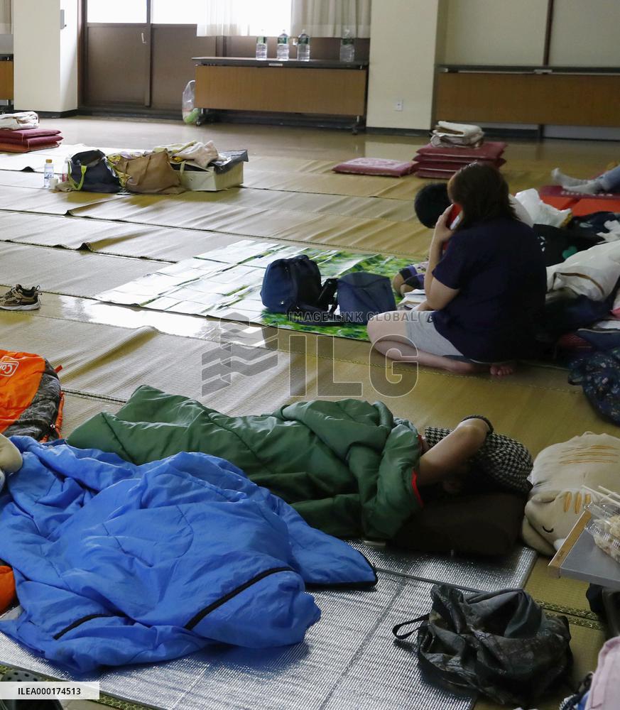 Downpours in southwestern Japan