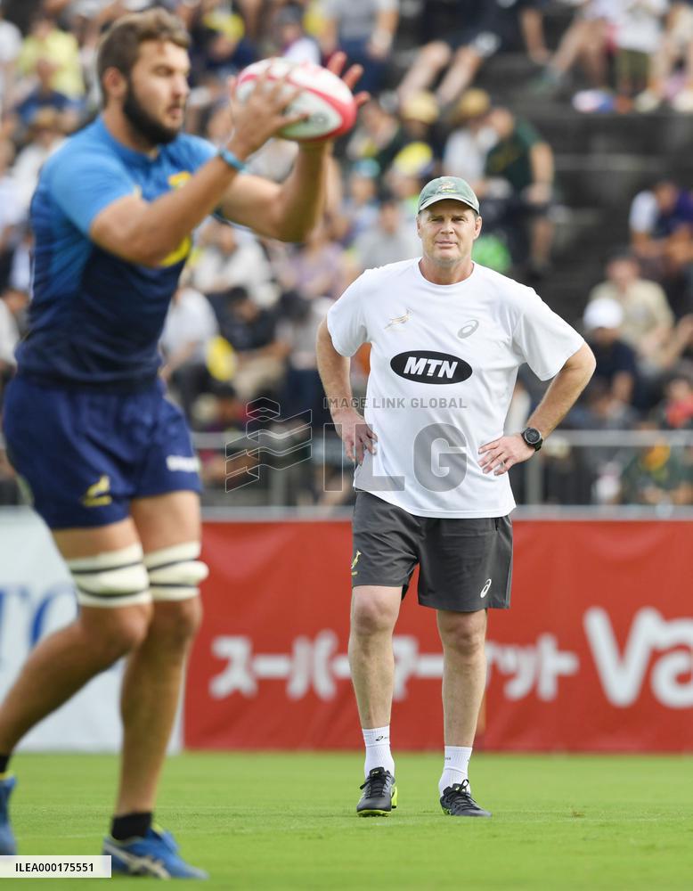 Rugby: S. Africa training for World Cup warm-up vs. Japan