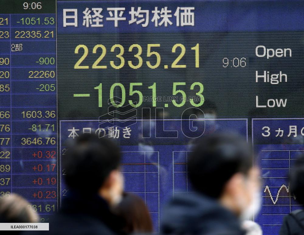 Stocks plunge on new coronavirus