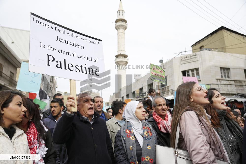 Protest against Trump's Middle East peace plan