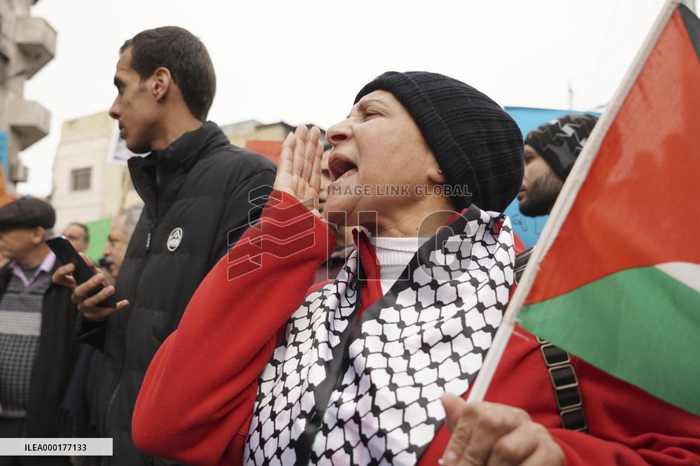 Protest against Trump's Middle East peace plan